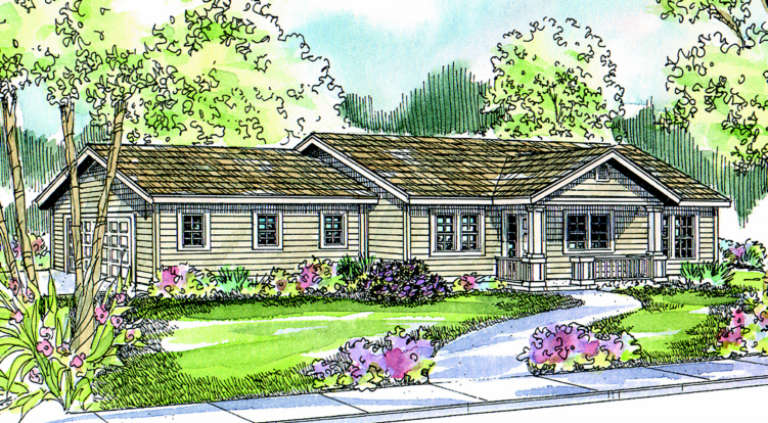 Ranch House Plan #035-00157 Elevation Photo