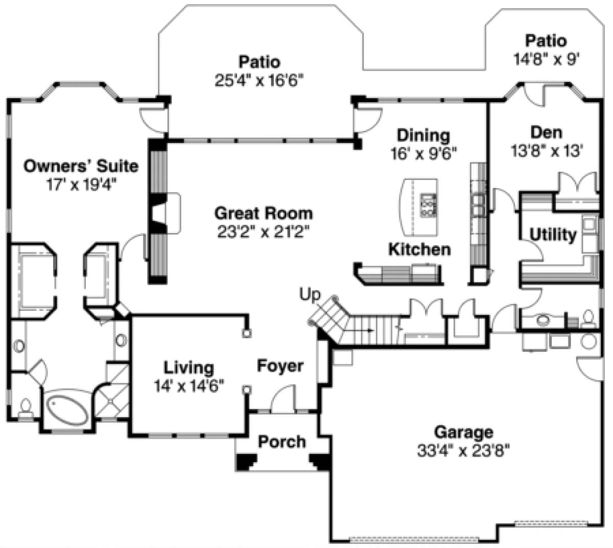 Floorplan 1 for House Plan #035-00158