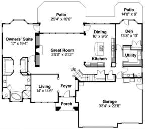 Floorplan 1 for House Plan #035-00158