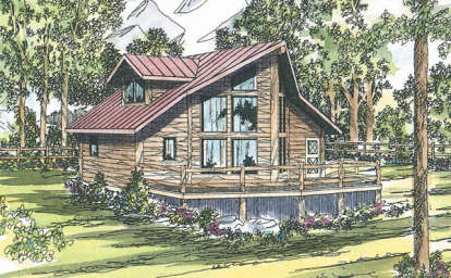 Cabin House Plan #035-00160 Elevation Photo