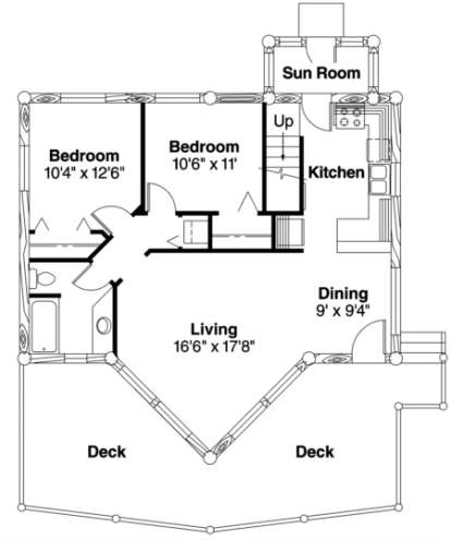 First Floor for House Plan #035-00160