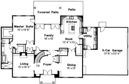 First Floor for House Plan #035-00161