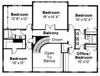 Second Floor for House Plan #035-00161