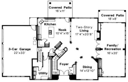 First Floor for House Plan #035-00162