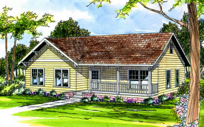 Cottage House Plan #035-00163 Elevation Photo