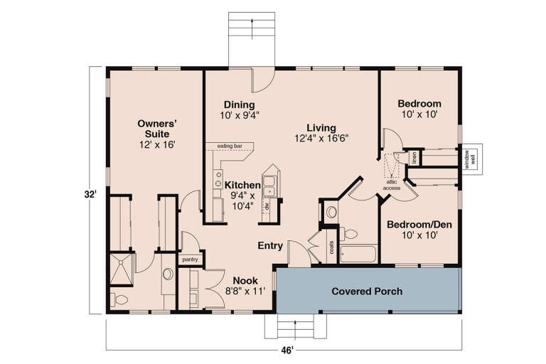 House Plan House Plan #814 Drawing 1