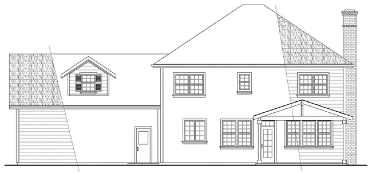 Colonial House Plan #035-00166 Elevation Photo