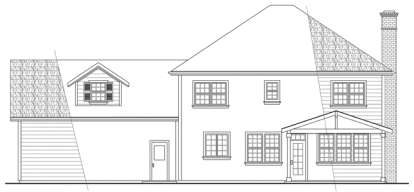 Colonial House Plan #035-00166 Elevation Photo