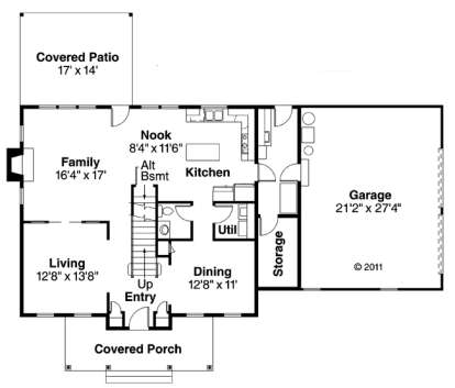 Floorplan 1 for House Plan #035-00166