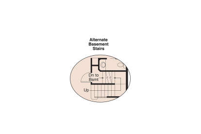 Main Floor w/ Basement Stairs Location for House Plan #035-00167