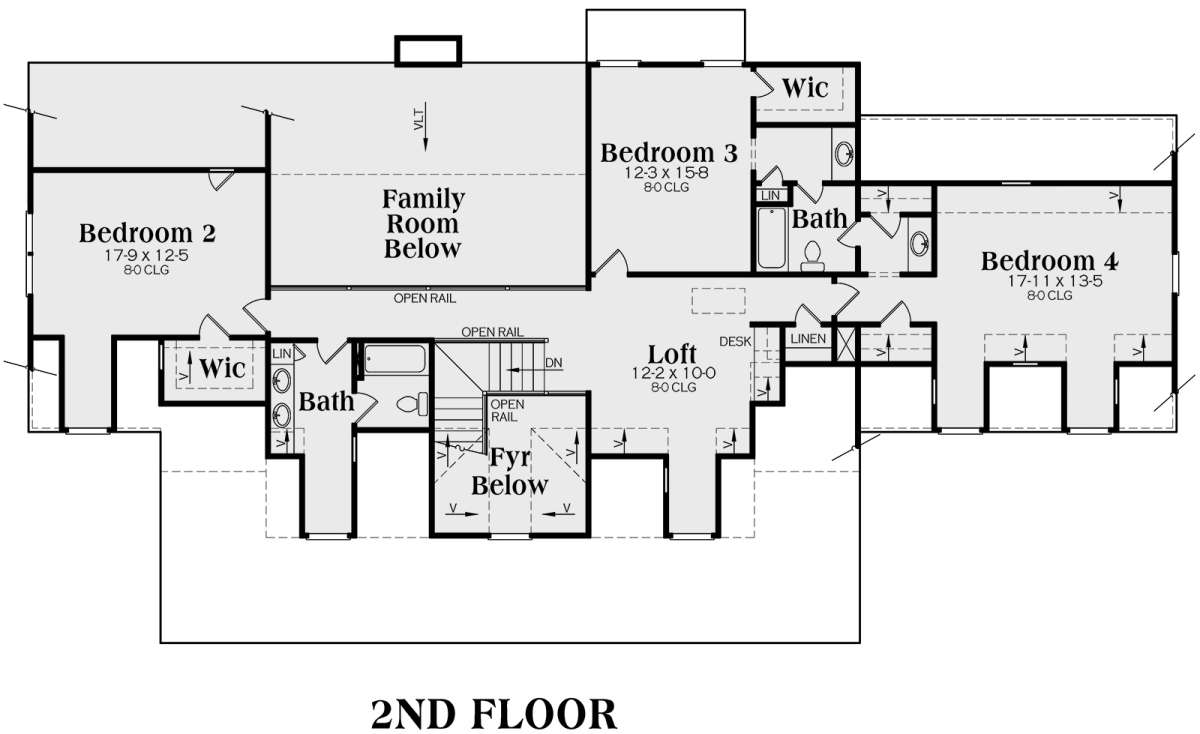 Second Floor for House Plan #009-00065