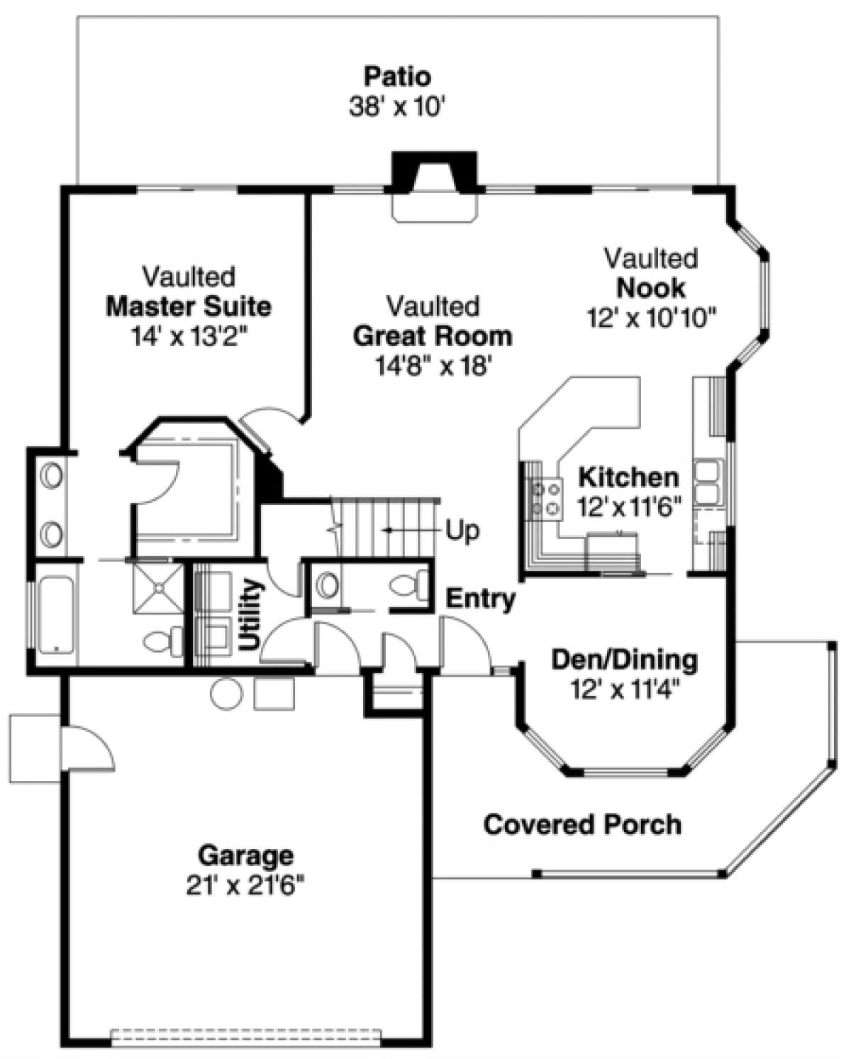 First Floor for House Plan #035-00170