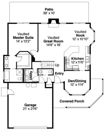 First Floor for House Plan #035-00170