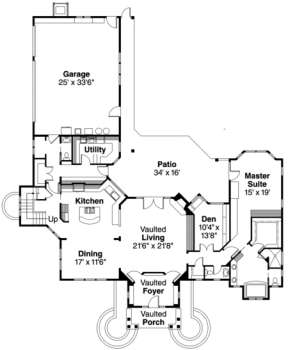 Floorplan 1 for House Plan #035-00171