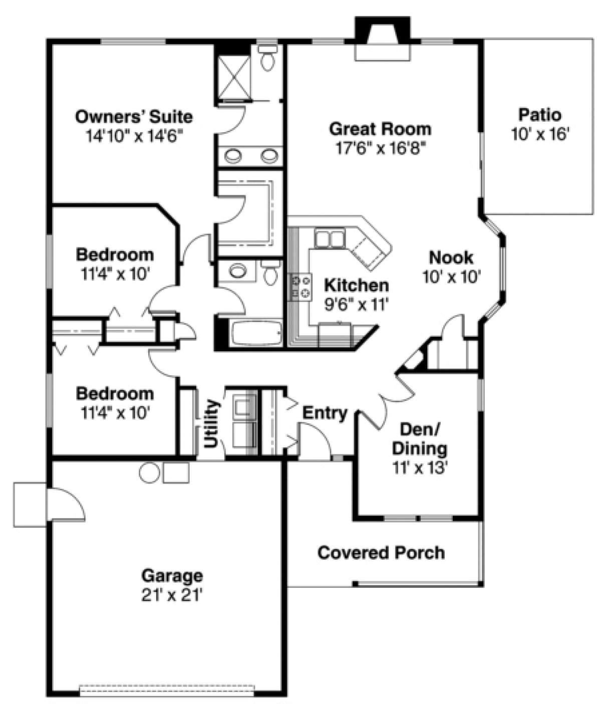 Floorplan for House Plan #035-00172