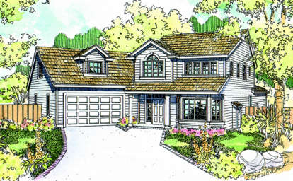 Farmhouse House Plan #035-00174 Elevation Photo