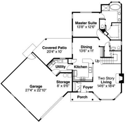 Floorplan 1 for House Plan #035-00174