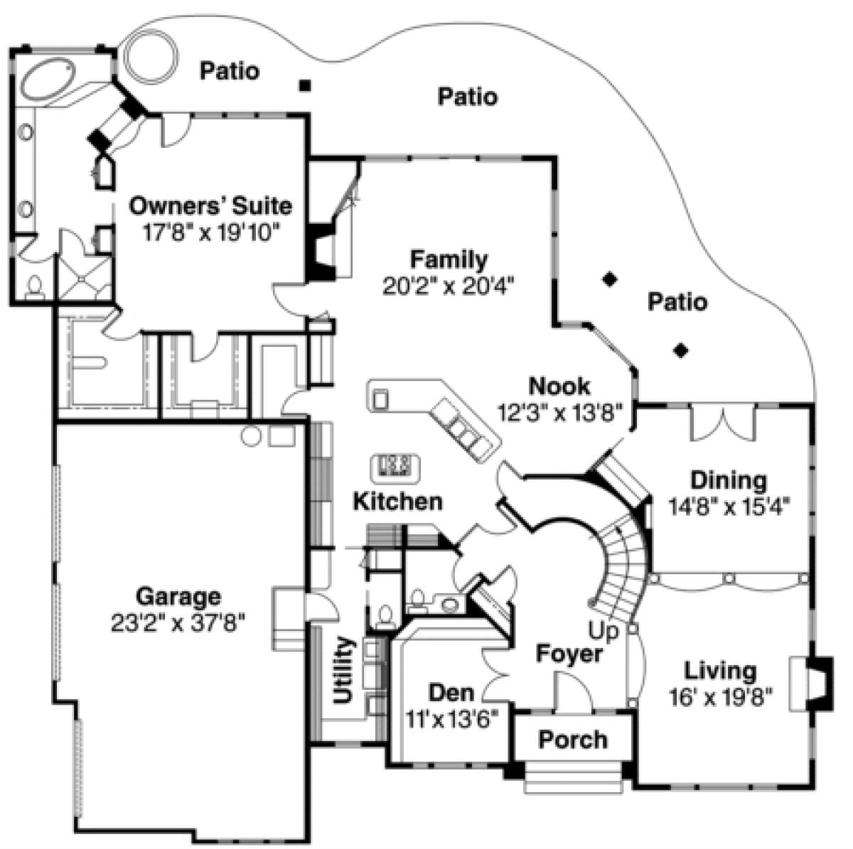 First Floor for House Plan #035-00175