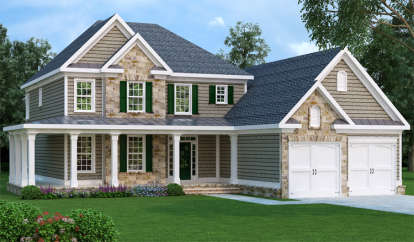 4 Bed, 3 Bath, 3317 Square Foot House Plan - #009-00066