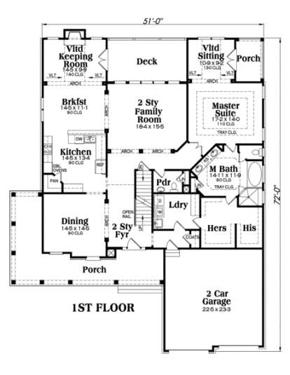Main Floor for House Plan #009-00066