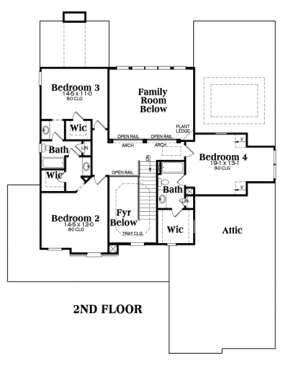 Second Floor for House Plan #009-00066