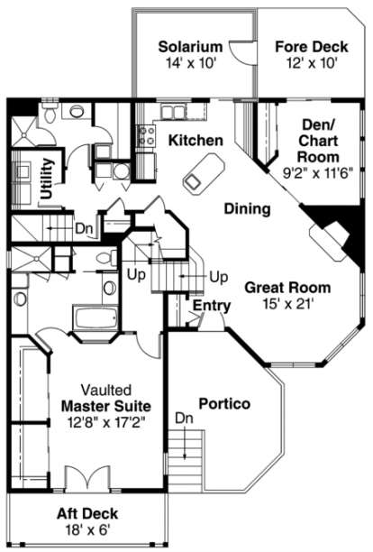 First Floor for House Plan #035-00179