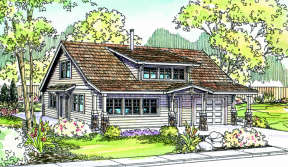 Cabin House Plan #035-00180 Elevation Photo