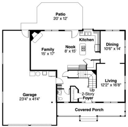 First Floor for House Plan #035-00182