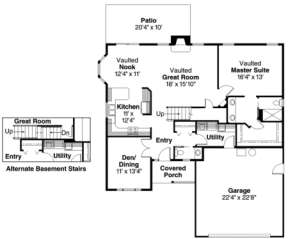 First Floor for House Plan #035-00184