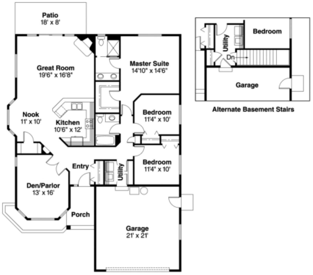 Floorplan for House Plan #035-00185