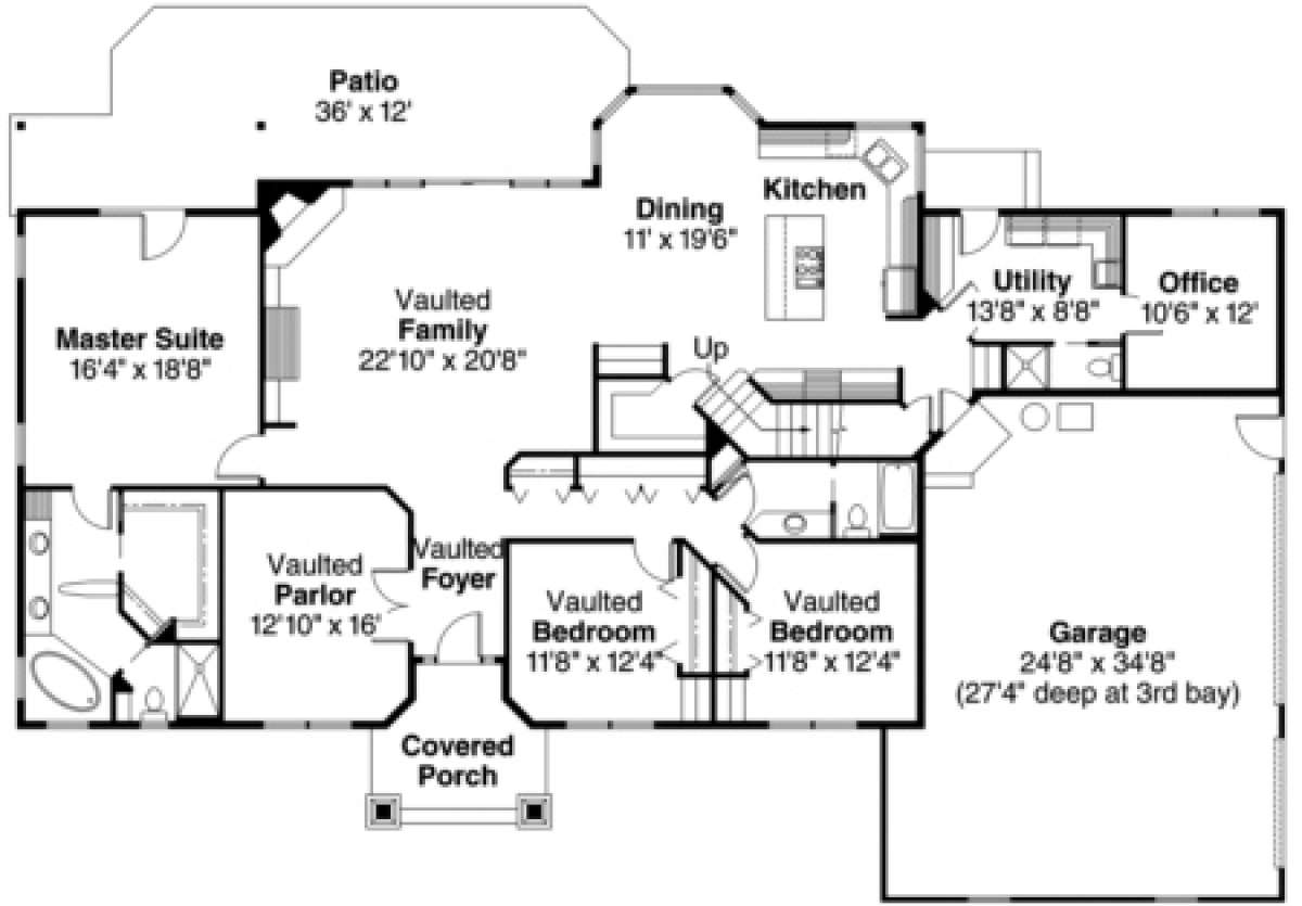 Floorplan 1 for House Plan #035-00186