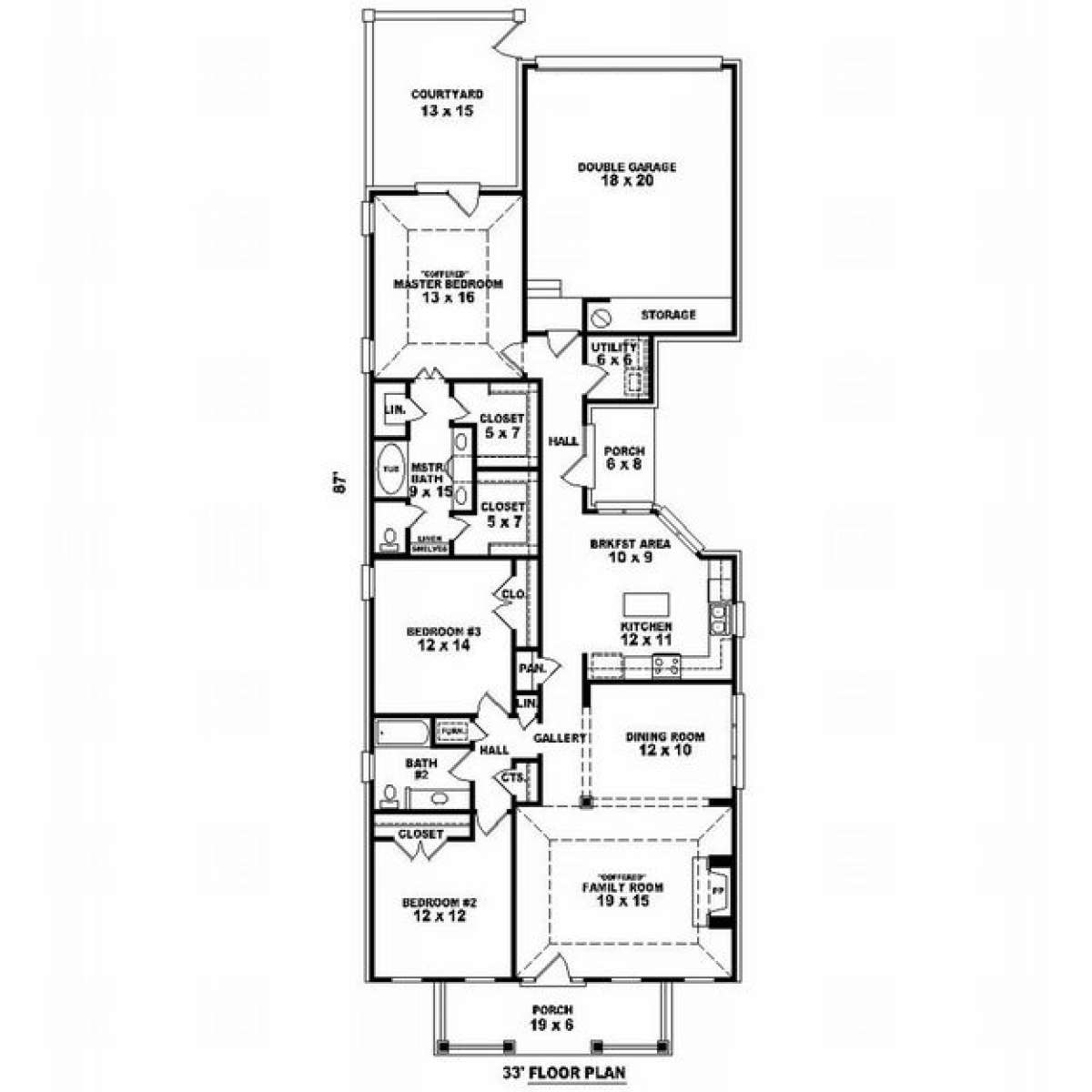 Floorplan 1 for House Plan #053-00892
