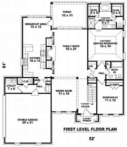 Floorplan 1 for House Plan #053-00893