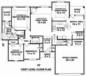 Floorplan 1 for House Plan #053-00896