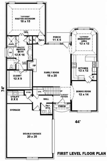 Floorplan 1 for House Plan #053-00899