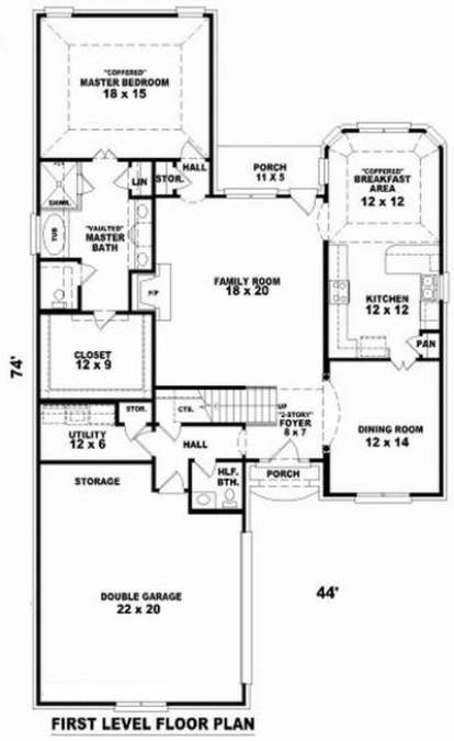 Floorplan 1 for House Plan #053-00900