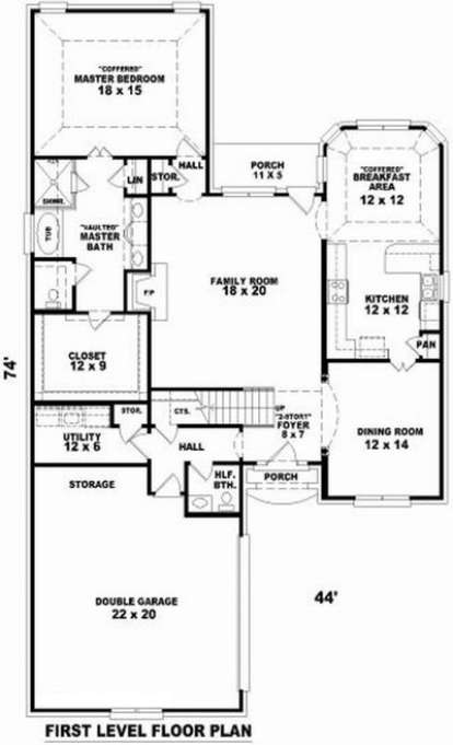 Floorplan 1 for House Plan #053-00901