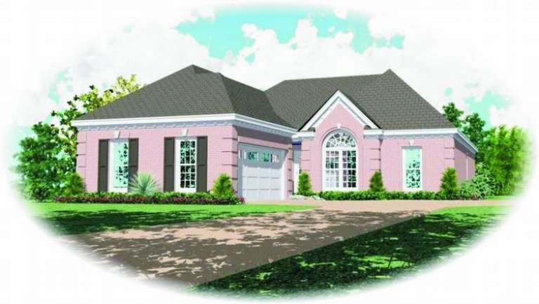 Narrow Lot House Plan #053-00907 Elevation Photo