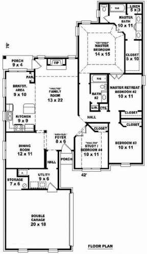 Floorplan 1 for House Plan #053-00907