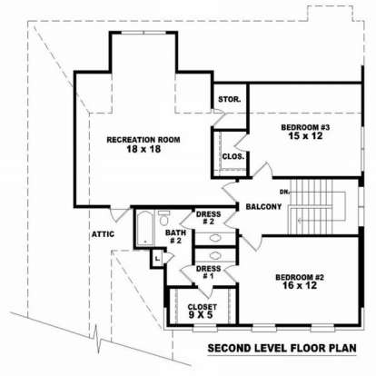 Floorplan 2 for House Plan #053-00909