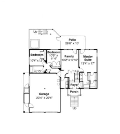 Garage Floor for House Plan #035-00188