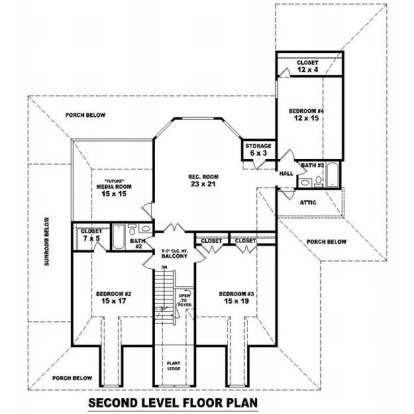 Floorplan 2 for House Plan #053-00915
