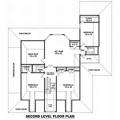 Floorplan 2 for House Plan #053-00916