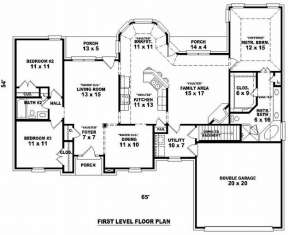 Floorplan 1 for House Plan #053-00918
