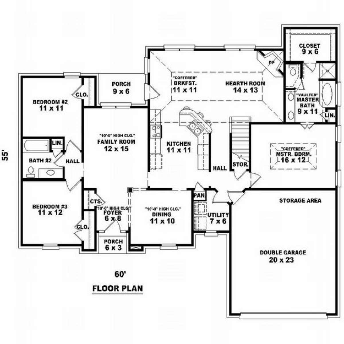 Floorplan 1 for House Plan #053-00921