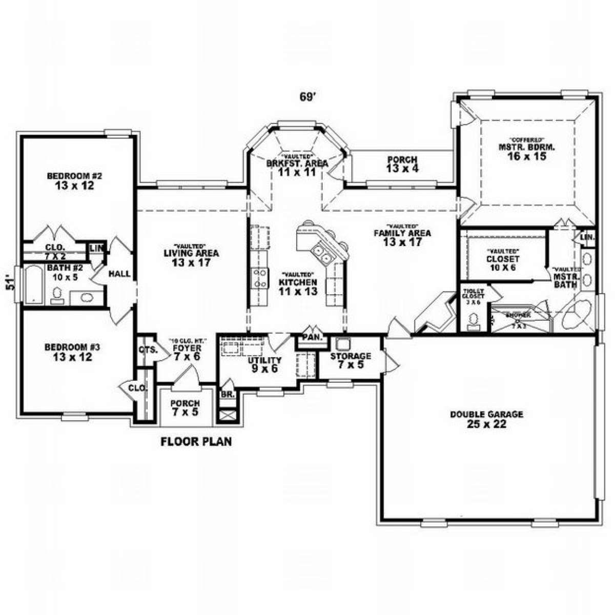Floorplan 1 for House Plan #053-00926