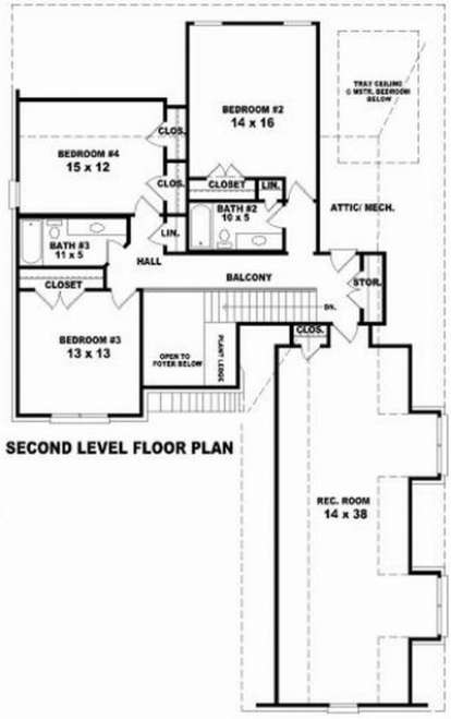 Floorplan 2 for House Plan #053-00928