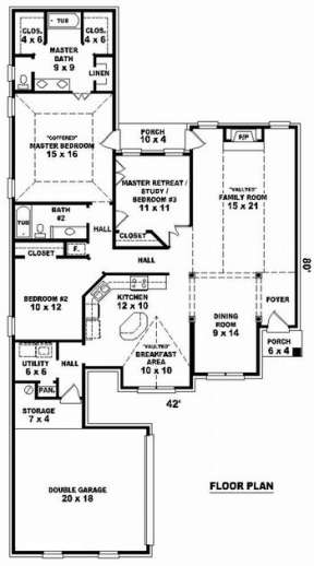 Floorplan 1 for House Plan #053-00929
