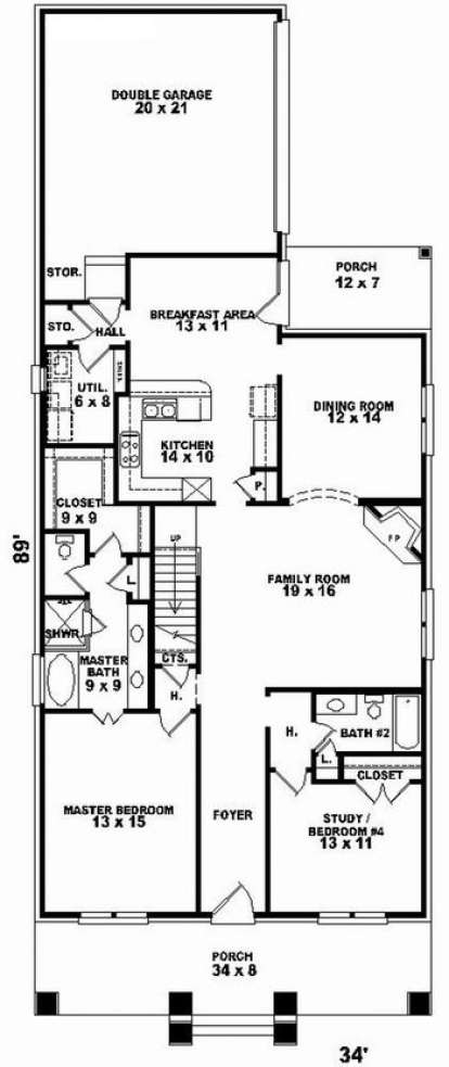 Floorplan 1 for House Plan #053-00935