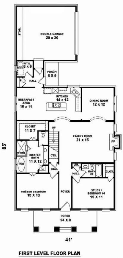 Floorplan 1 for House Plan #053-00936